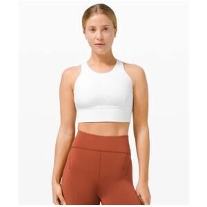 Lululemon Wundertrain Longline Sports Bra in White Size 6